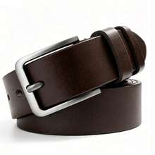 Casual Men's PU Leather Belt, Square Minimalist Alloy Buckle, Suitable For Work, Daily Wear And Gatherings - Brown - View 4