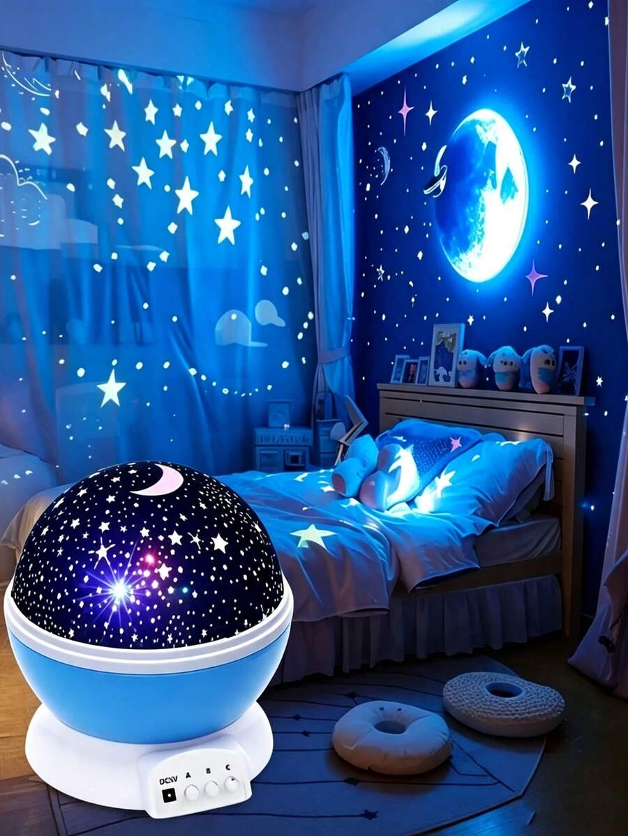 1pc Night Light Projector, Starry Sky Night Light Projection, Baby Lamp Decoration, Rotating Starry Sky Moon Galaxy Projector, Desktop Lamp - Multi-color - View 1