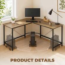 Corner L-Shape Computer Desk PC Workstation Writing Gaming Table Home Office On-Site - 1 - View 7