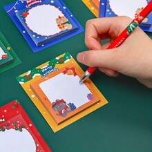 Cartoon Christmas Sticky Notes, Student Christmas Creative Stationery Gift, Sticky Notes, Message And Memo Student Note Pad, Study Office Sticky Notes, Santa Claus - one-size - View 3