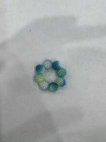 3/2/1pc Sensory Rings With Tactile Beads, Random Color, Stress Relief Design, Adjustable Rings, Multi-Color Gradient, Can Be Used As Finger Massager, Various Styles Tactile Bead Stress Relief Rings - Multicolor - View 9