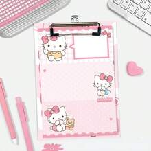 1 Clipboard + 50 Sticky Notes KT Cat Clipboard A5 Colorful Heart Cat Design, Writing Memo Clipboard, Suitable For Student Classroom Notes, Office Meeting Memos, Daily Handwritten Document Organization - A - View 3