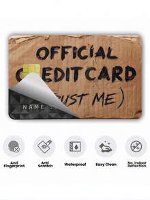 1pc Funny Official Credit Card Cover Sticker Protective Card Sleeve, Paper Style "TRUST ME" PVC Material Anti-Fingerprint Durable Anti-Scratch Wear-Resistant Skin, Party Birthday Gift, Suitable For Men And Women, Small Chip Card, Bank Card, Credit Card, Transit Card, Key Card, Student Campus Card Personalized DIY, Privacy Protection - Multicolor - View 3