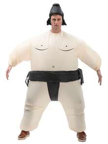 Halloween Christmas Party Sumo Inflatable Costume, Unisex Inflatable Costume, Holiday Personalized Outfit Inflatable Costume, Blower Included, Battery Not Included - Black Size S, Suitable for Height 0.9m-1.2m - View 1
