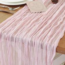 1pc Cheesecloth Table Runner, Semi-Transparent Gauze Tablecloth, Bohemian Or Rustic Style Wedding Table Decor, Suitable For Wedding Decoration, Arch Drapery, Bridal Shower, Holiday Party Decor - Multicolor - View 74