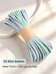 Tali Katun Inti Multiwarna 4mm (10m/Bundel) Bahan Benang Kerajinan Tangan DIY, Tali Katun Berwarna Gradien untuk Perhiasan, Kerajinan Tangan, dan Aksesoris Gantungan Kunci - tali katun - View 15