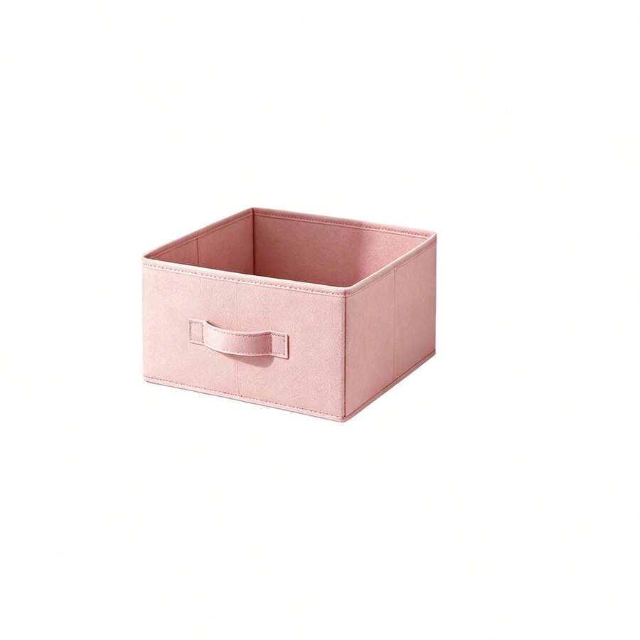 Pink Underwear Storage Box, Non-Woven Fabric Closet Organizer With Cardboard Reinforcement For Drawers And Shelves, 31x31x15cm Storage Container - 粉色 - 查看 1