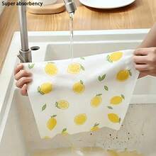 Random Cartoon Pattern Thickened & Widened Multi-Function Dish Cloth, Absorbent & Stain-Removing Slouchy Dish Cloth, Easy-To-Clean Durable Roll Dish Cloth, Kitchen Cleaning Paper Towel, Outdoor, Kitchenware, Party, Holiday Gathering Cleaning Supplies. - Multiple Styles - View 5
