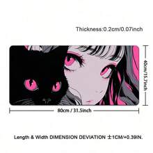 Anime Girl Extra Large Mouse Pad, Game Table Pad, Large Keyboard Pad, Washable, Rubber Anti Slip Bottom, Gift Mouse Pad, Desktop Protection Pad, Study Table Pad, Multiple Sizes Available, Computer Keyboard Pad, Laptop Pad - View 13