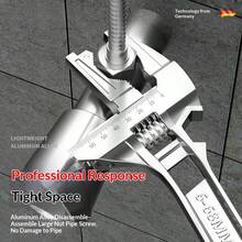 1/2件短柄大開口浴室扳手工具，可反轉通用浴室維修工具，加厚耐磨多功能合金扳手－精確刻度，適用狹小空間，加厚耐用，可反轉高效拆卸。適用於浴室維護、摩托車維修、汽車維修、工業工作、校園物流。省力狹小空間維修男士工具，便攜耐用摩托車零件拆卸，短柄防滑汽車維修零件，加厚耐壓工業維護扳手，精確實用維護學校使用工具，隨機款式。 - 多款式 - 查看 4