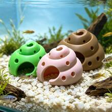 3D Printed Conch Shell Shaped Fish Tank Hideout Cave, Fish & Shrimp Breeding Hiding Hole, Aquarium Landscape Decoration Ornament Small Fish Shelter - A - View 2
