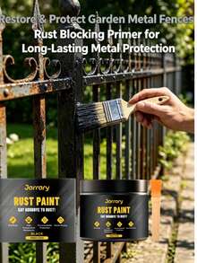 Black Metal Rust Primer, Metal Rust Refurbishment Paint, Glossy Multi-Surface Applicable Care Paint, Multi-Purpose Rust Remover And Primer, Suitable For Metal Surfaces - 3.53 Oz (Includes Brush), Suitable For Trash Cans, Railings, Fences - 1pc - View 8