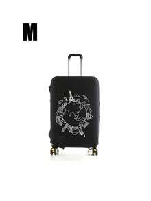 可客製化旅行行李箱套，可客製化姓名與文字，通用尺寸 18-32 吋行李箱保護套；適用於飛行、蜜月、機場、郵輪、商務旅行及各種旅程；男女通用，男女必備旅行配件，耐用通用行李箱套，防塵防刮設計，旅行裝備，度假、蜜月旅行、飛行行李保護套，適合作為家人、朋友、母親或老師的禮物；返校禮物、老師禮物、萬聖節禮物 - 彩色 - 查看 12