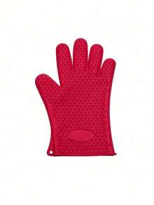 1pc Silicone Heat Resistant Glove, High Temperature Resistant Anti-Scald Anti-Slip Baking Heat Insulating Glove, Waterproof Stain-Resistant Easy To Clean, Multi-Functional Heat Insulating Protective Glove For Home Cooking, Oven Removal, BBQ Grilling, Housework Cleaning And Maintenance - A - View 9