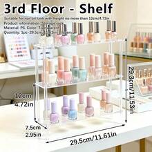 1 buah Organizer Kutek Akrilik Bening, Rak Display Kapasitas Besar untuk Minyak Esensial dan Gel Kuku, Rak Penyimpanan Bertingkat Kokoh untuk Salon, Toko Kecantikan dan Meja Rias, Tempat Penyimpanan Hemat Ruang untuk Peralatan Manikur, Mudah Dirakit, Desain Modern - transparan - View 14