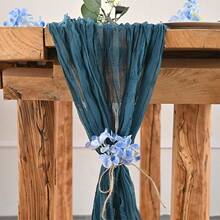 1pc Cheesecloth Table Runner, Semi-Transparent Gauze Tablecloth, Bohemian Or Rustic Style Wedding Table Decor, Suitable For Wedding Decoration, Arch Drapery, Bridal Shower, Holiday Party Decor - Multicolor - View 27