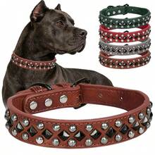 Collar para perro de cuero PU suave con remaches y pinchos de hongo, collar ajustable para mascotas pequeñas, adecuado para perros pequeños - Multicolor - Ver 19