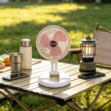 1pc USB Rechargeable Multi‑Functional Folding Fan, 3‑Speed Adjustable Desktop Personal Cooling Fan For Home, Office, Bedroom, Camping & Outdoor Use - Grey - View 6