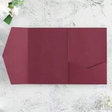 Wedding supplies, invitation cards 25入三折口袋式婚禮邀請函封面，訂婚、XV生日、洗禮簡單邀請函信封，DIY邀請函，5*7英吋口袋式客製化邀請函 - 藏藍色 - 查看 2