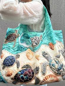 [Turtle Shopping Bag]Memory Fabric Turtle Large Capacity Portable Shopping Bag - Lightweight Foldable Tote Bag - Shoulder/Hand Carry - View 4