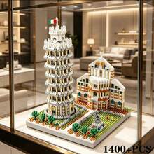1400+Pcs Mini Leaning Tower Of Pisa Building Block Set, Taj Mahal And Neuschwanstein Castle Building Blocks, World Famous Architecture Assembly Model, High Difficulty Adult Toy Micro Particle Desktop Decor, Birthday Gift, Stress Relief Building Block Toy, Holiday Gift - Multicolor - View 4