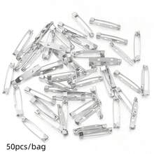 50pcs Iron Perforated Brooch Pins With Safety Clasp, Corsage Base Pins With Lock Head, Tie Pin, DIY Corsage Badge Hair Accessory Base, Jewelry Making Supplies - Brooch Base - View 18