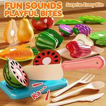 Delightful Pretend Play Kitchen Toy Set - Tableware, Peelable & Cuttable Toy Food, Strawberry Storage Box, Role Play, Perfect Learning Gift For Boys And Girls, Christmas Gift, Holiday Gift - Multicolor - View 3