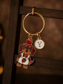 1個油滴熱狗香腸鑰匙圈，寵物熱狗香腸鑰匙圈，送給愛狗人士的禮物 - 頭頂蘋果辣狗腸 - 查看 6