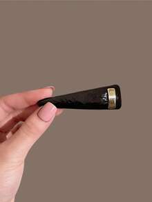 2件組女款新式復古皮革髮夾，時尚側分瀏海夾，可用於理順頭髮，單頭髮飾 - 彩色 - 查看 6
