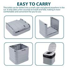 Crystals 24L Portable Folding Camping Toilet - Heavy Duty Foldable Commode For Outdoor & Emergency Use - Grey - View 6