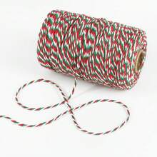 Tenn Well 656 Feet Cotton Bakers Twine, Red Green White Striped Twine String For Gift Wrapping, Baking, Butchers, Christmas Decorations, Crafts | Striped Twine For Gift Wrapping, Baking, Butchers, Christmas Decorations, Crafts - Red and Green - View 2