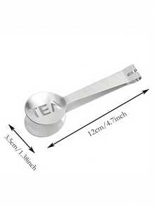 1/4pcs Oval Letter Creative Stainless Steel Tea Infuser Spoon Integrated Tea Set - Silver - View 5