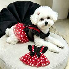 Cute Polka Dot Pet Princess Dress, Breathable Mesh Dog Dress With Bow Decor, Exquisite Puppy Tutu Dress, Suitable For Small Cats And Dogs, Spring/Autumn Fashion Pet Apparel - Multicolor - View 7