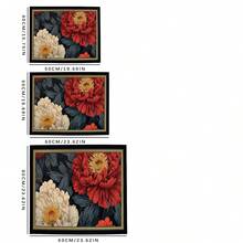 1PC Vintage Luxury Peony Print Washing Machine Top Mat, Non‑Slip Dust‑Proof Washer Dryer Counter Protector Pad, Retro Laundry Room Home Decor - Multicolor - View 10
