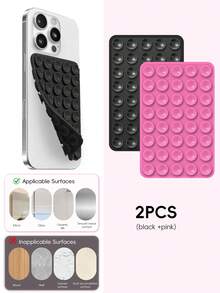 Double-Sided Silicone Suction Cup Phone Holder, Reusable Waterproof Non-Slip Phone & Tablet Suction Mount, Hands-Free Phone Stand, Suitable For Mirror, Glass, Tile, Self-Adhesive Phone Holder, For Makeup, Shower, Cooking, Video Recording - Multicolor - View 40