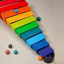 Colorful Stacking Blocks Wooden Rainbow Blocks Children's Arch-Shaped Building Blocks Toy Children's Creative Assembly Blocks Toy For Spatial Imagination And Fine Motor Skills Development Children's Gift - Multicolor - View 3