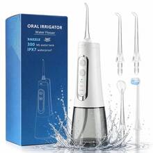 Hailicare Portable Water Flosser, 4 Modes, IPX7 Waterproof 300ML Water Flosser, Suitable For Home And Travel Teeth And Gum Cleaning, Type-C Charging, 2-Minute Auto Shut-Off And Smart Memory Function, Multiple Nozzles - White - View 1