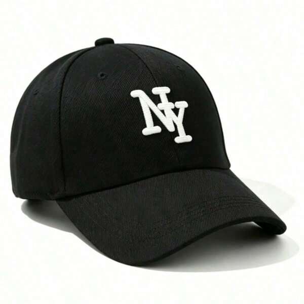 1pc Embroidered NY Baseball Cap, Lightweight Breathable Adjustable Sun Protection Baseball Cap, Suitable For Spring/Autumn Travel, Hiking, Cycling