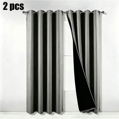 Cortina Blackout Ventana 107x160cm/150*230cm Dormitorio Sala 2 Panele Blackout 100% Opaca con Revestimiento Negro Aislante y Decorativa,Ojales en la Parte Superior, Aislamiento Térmic, Reducción Ruido