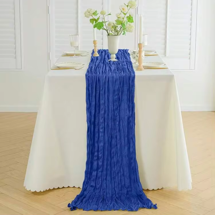 1pc Cheesecloth Table Runner, Semi-Transparent Gauze Tablecloth, Bohemian Or Rustic Style Wedding Table Decor, Suitable For Wedding Decoration, Arch Drapery, Bridal Shower, Holiday Party Decor - Multicolor - View 40