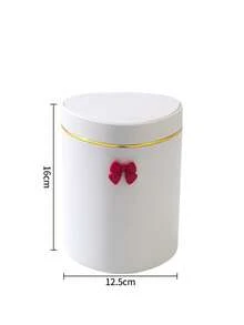 Elegant BOW Decor Portable Trash Can With Lid, Mini Desktop Garbage Bin, Home Covered Waste Basket, No Power Needed, Suitable For Office, Living Room Or Desk, Home Desktop And Drawer Organization - Multicolor - View 13