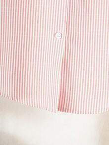 Girls' Long Striped Cotton Shirt, Spring/Summer, Korean Style, Holiday, Summer, Travel - Pink - View 7