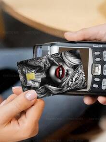 1pc Tattoo Style Women's Credit Card Sticker Privacy Protection Card Skin, Personalized Holiday Gift PVC Material Anti-Fingerprint Anti-Scratch Wear-Resistant Card Sleeve, Suitable For Small Chip Cards, Bank Cards, Credit Cards, Transportation Cards, Student Campus Cards Personalized DIY - Multicolor - View 7