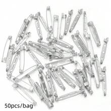 50pcs Iron Perforated Brooch Pins With Safety Clasp, Corsage Base Pins With Lock Head, Tie Pin, DIY Corsage Badge Hair Accessory Base, Jewelry Making Supplies - Brooch Base - View 26