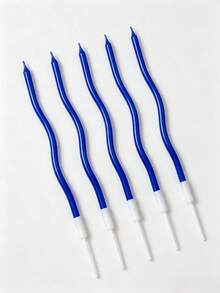 5/12/24pcs Long Spiral Birthday Candles, Metal Twisted Cake Candles With Base, Elegant Cake Decoration Picks For Birthday, Wedding, Party - One Size - View 5