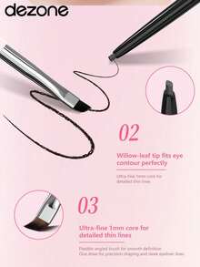 DEZONE Set Pensil Eyeliner dengan Isi Ulang, Set Pensil Eyeliner dengan Isi Ulang, 2 Warna untuk Nilai Lebih Baik - J01+J04 - View 6