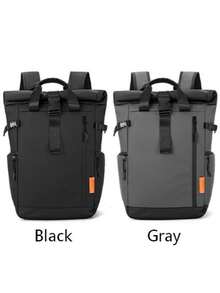 Ransel Pria Kasual Model Gulung Atas, Tas Laptop Kerja Warna Blok, Tas Sekolah Pelajar Kapasitas Besar yang Dapat Diperluas, Tas Tangan Perjalanan Multifungsi untuk Perjalanan Bisnis dan Aktivitas Luar Ruangan - MultiWarna - View 7