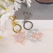 8pcs Heart-Shaped Keychain Rings, Alloy Spring Buckle With 8-Figure Rotating Hook, Suitable For Keychain Making, DIY Crafts, Wallet And Handbag Accessories, Perfect For Gift Making - 8 Heart-shaped Flat Circle - View 3