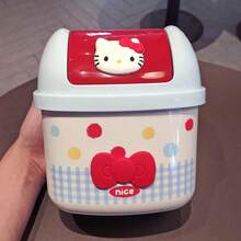 SANRIO Tempat Sampah Bentuk Kucing dengan Tutup Flip, Keranjang Penyimpanan Meja Kreatif, Cocok untuk Asrama, Kantor, Meja Rumah, Pekerja Kantor, Mahasiswa, Pengatur Sampah Meja, Wadah Penyimpanan Sampah dan Pengatur Kekacauan - A - View 6