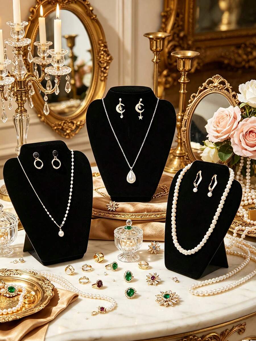 1/5/10pcs Jewelry Display Stand, Portrait Neck Bust Jewelry Display Holder, Store Window Photography Prop, Home Vanity Necklace Earring Storage Display Decor